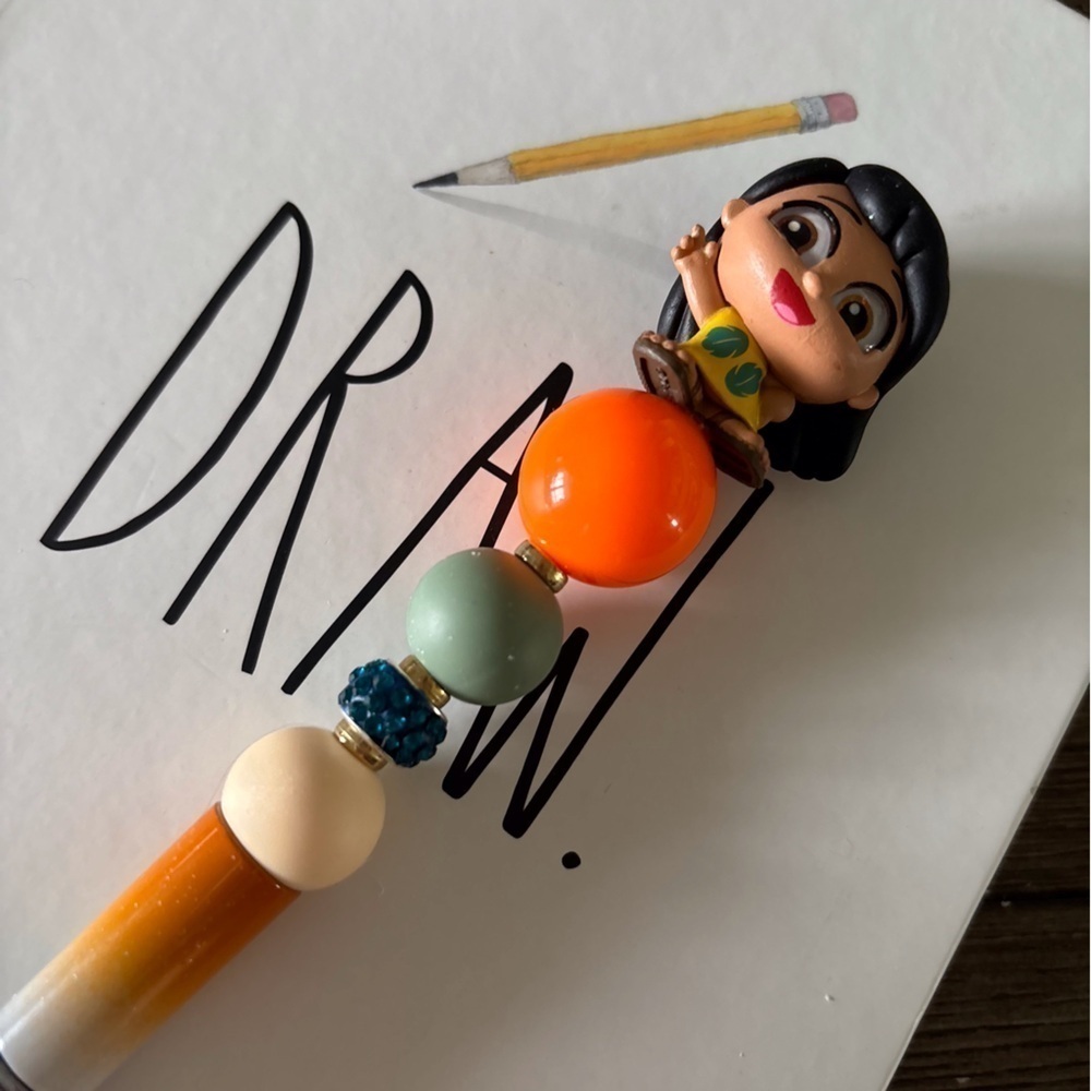 Disney Doorables: Lilo & Stitch: Lilo handmade beaded pen